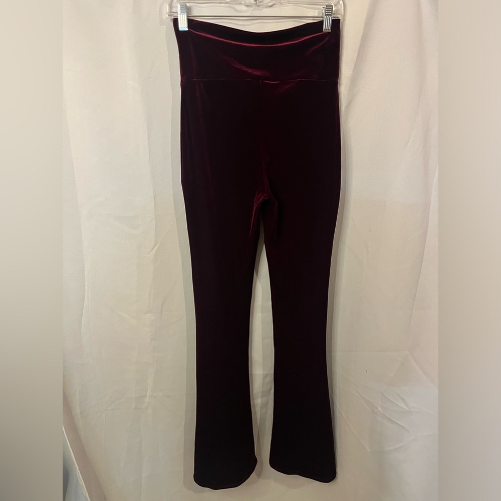 Home Cooked Karma Burgundy Velvet Flared Pants